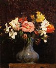 Henri Fantin-latour Famous Paintings - Flowers Camelias and Tulips